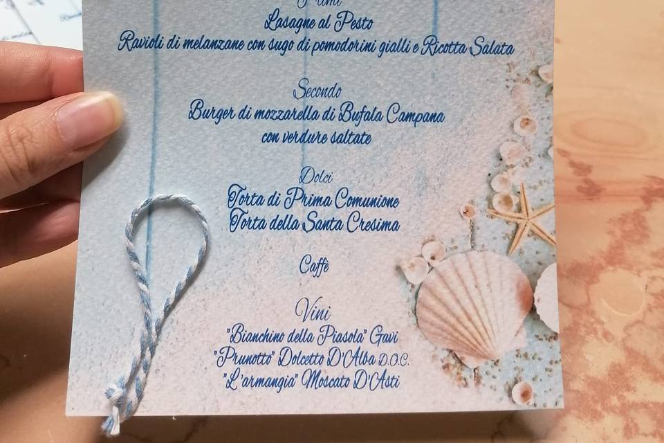 Menu personalizzati tema mare