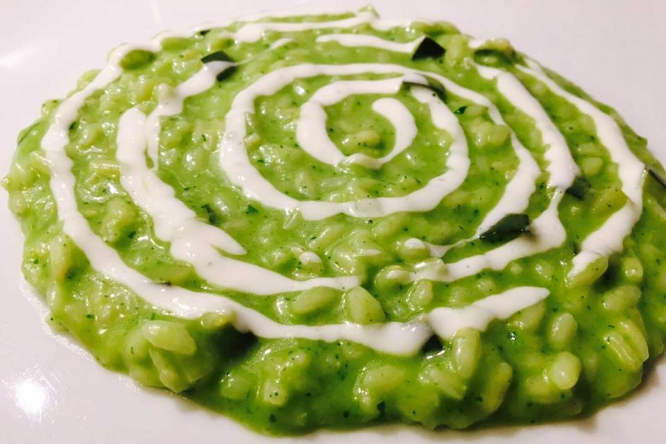 Risotto zucchine e basilico