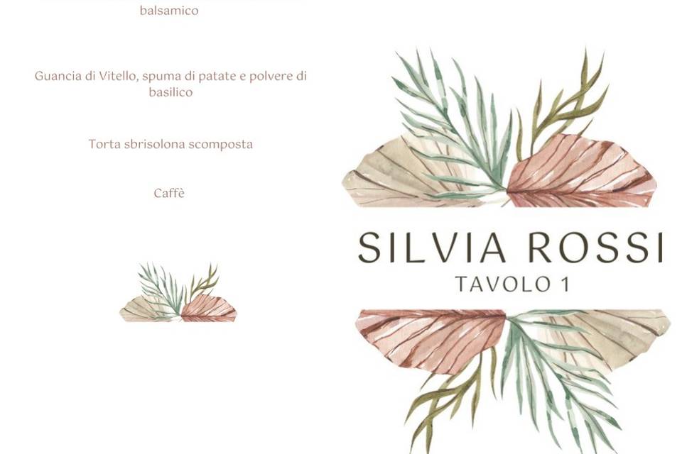 Menu e segnaposto autunnale