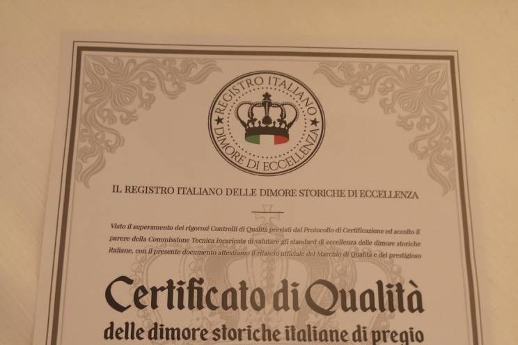 Certificato di qualità Dimora