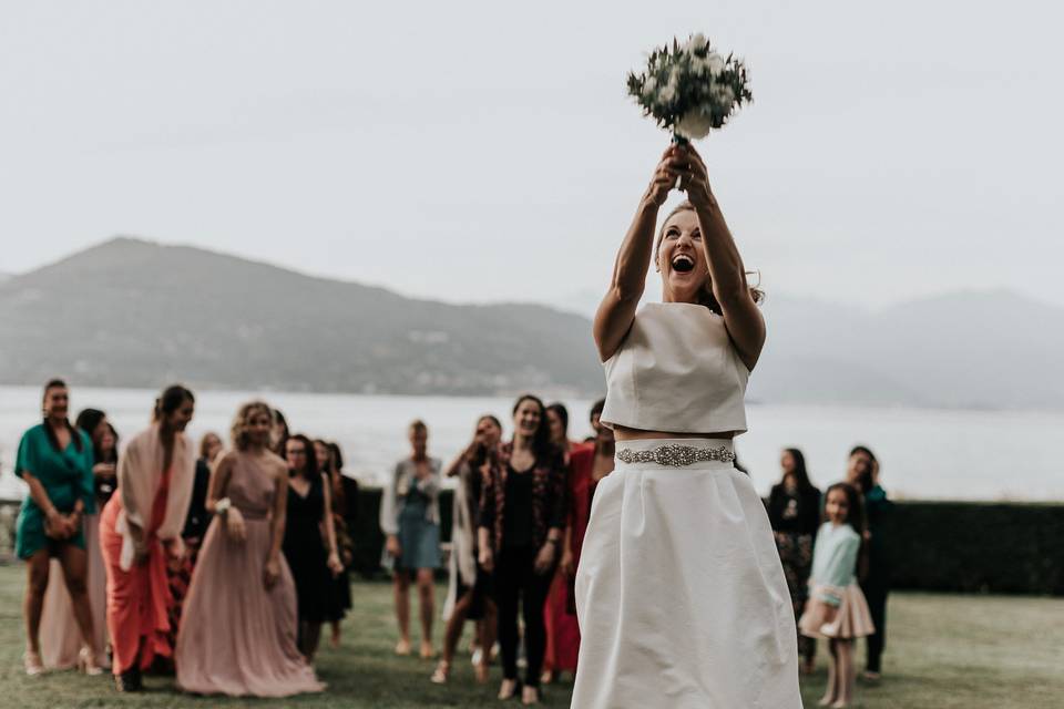 Throwing the bouquet