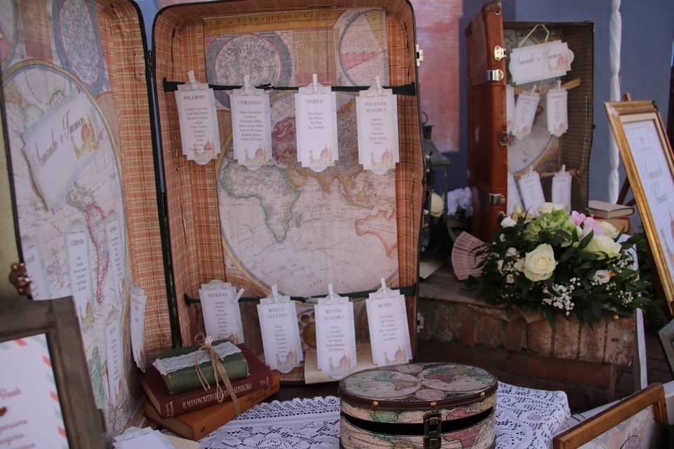 Tableau mariage stile viaggio