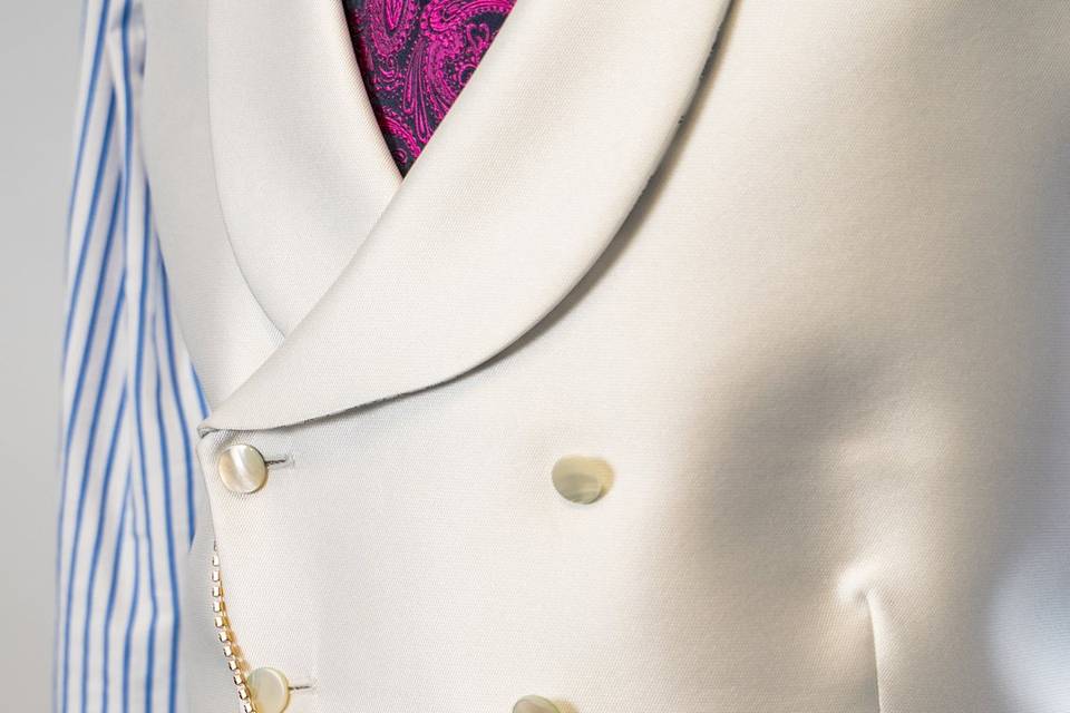Gilet crema doppiopetto