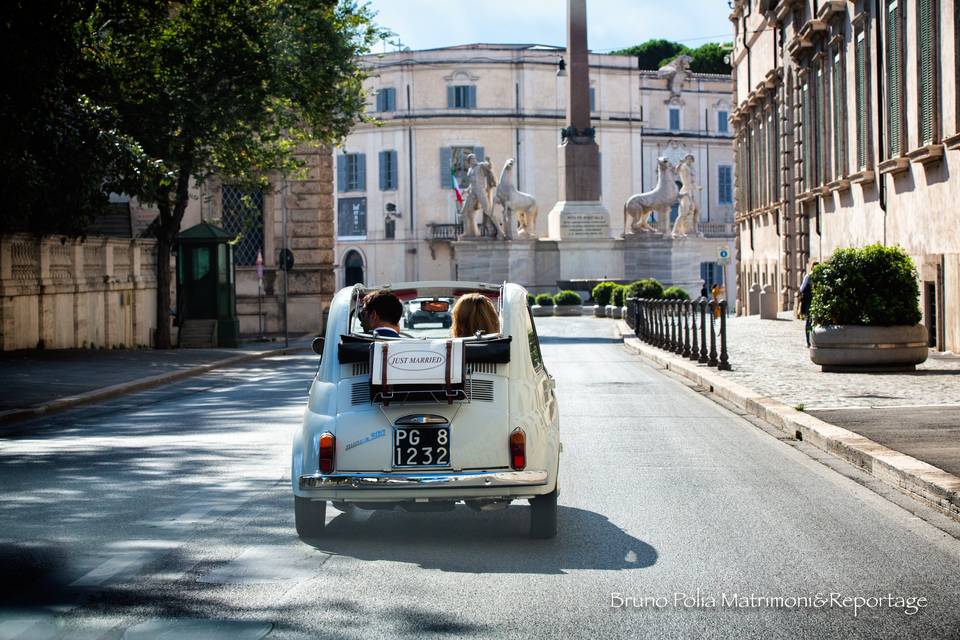 Sposi-Roma-fiat cinquecento