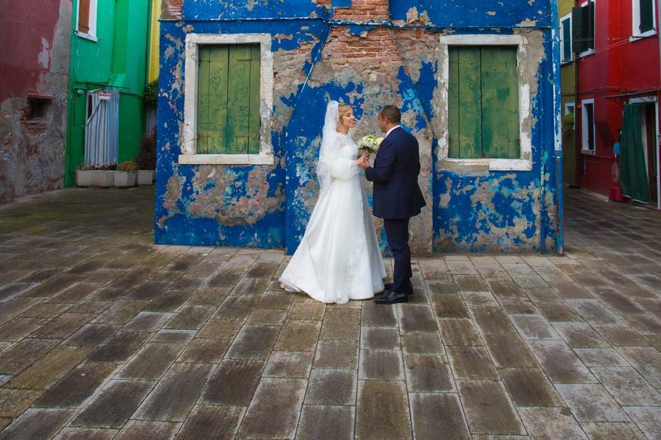 Burano matrimonio-sposi