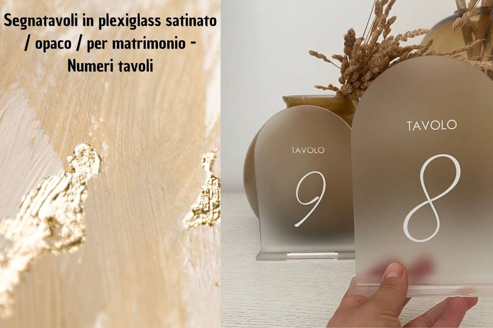 Segnatavoli in plexiglass