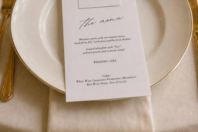 Menu con segnaposto raso