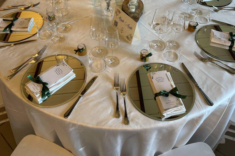 Tavolo da 8 mise en place