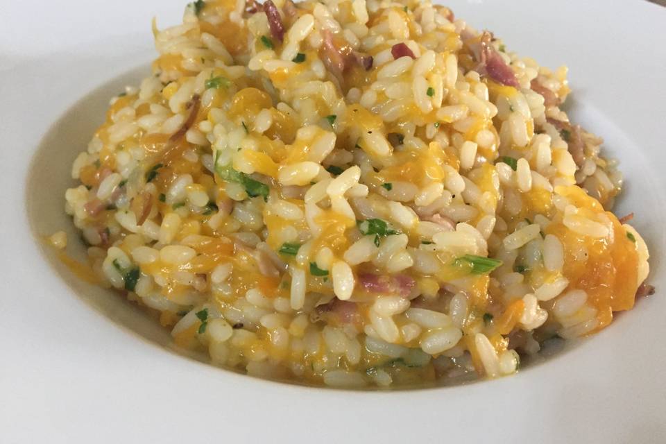 Risotto zucca e guanciale