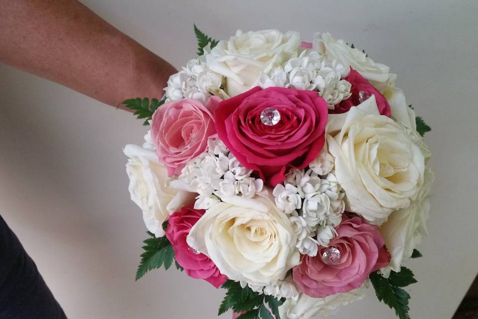 Bouquet rose rosa e bianche
