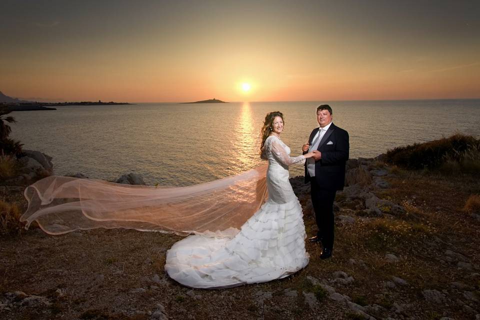 Sposi al tramonto