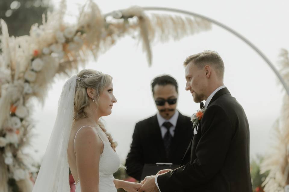 Emotional vow exchange.
