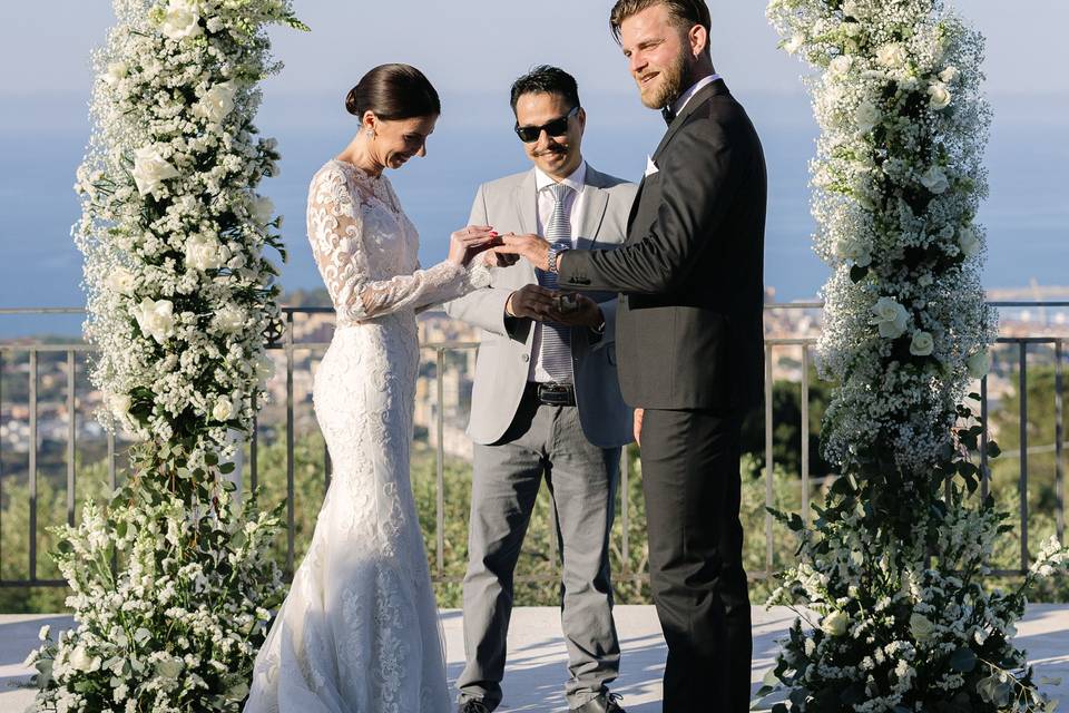 The ring vow exchange.