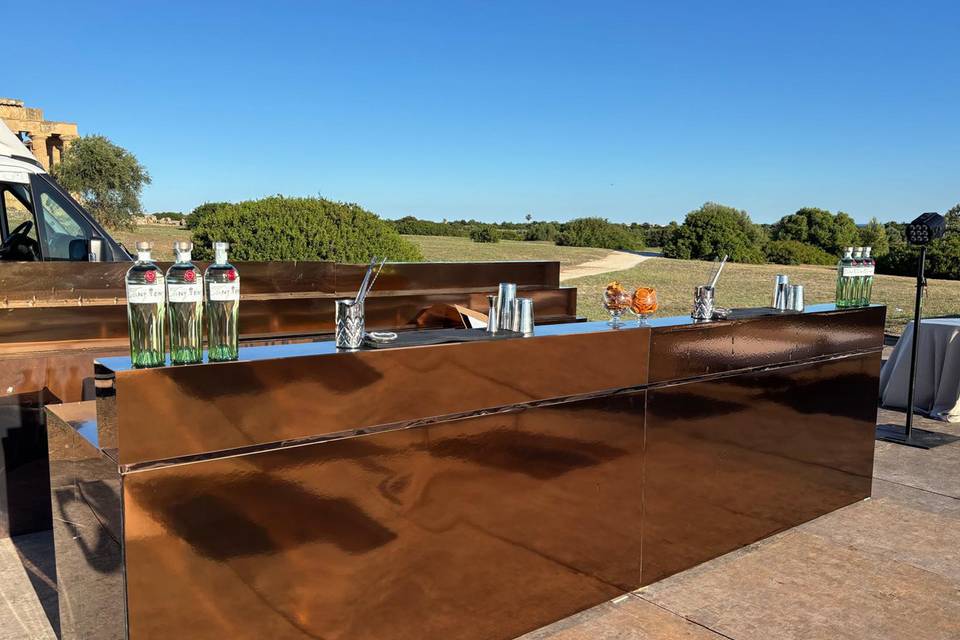 Banco specchio bronzato