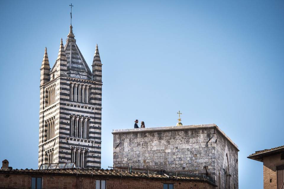 Gli sposi in Torre e il Duomo