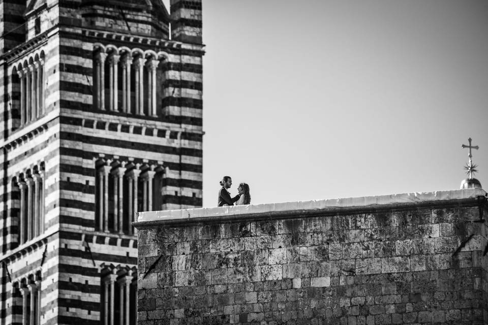 Gli sposi in torre e il Duomo