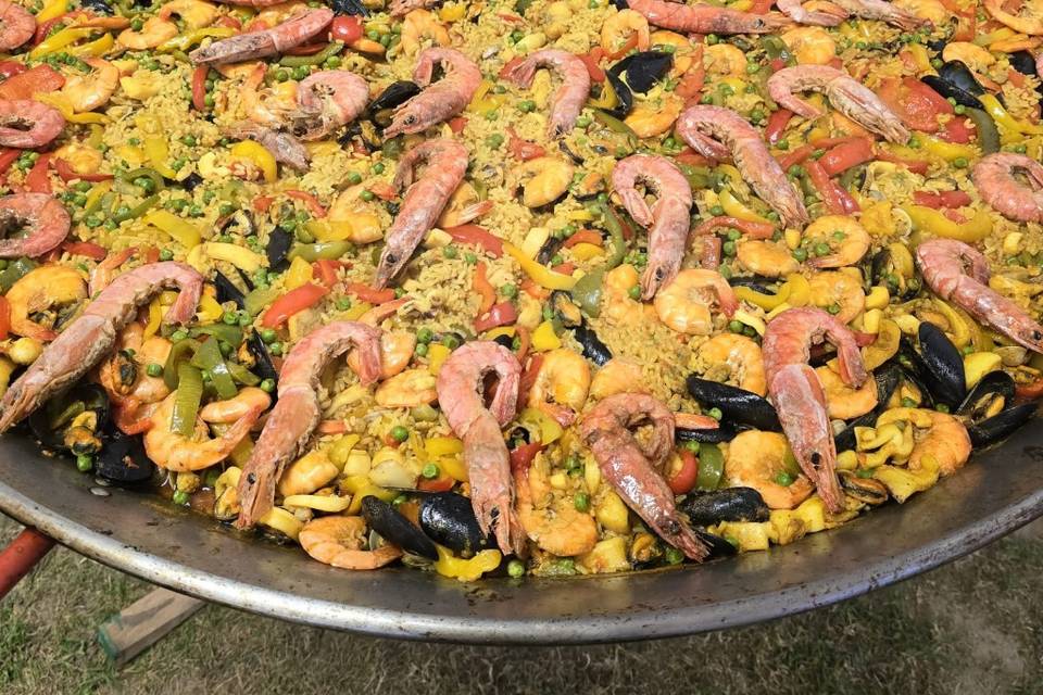 Paella pesce e carne