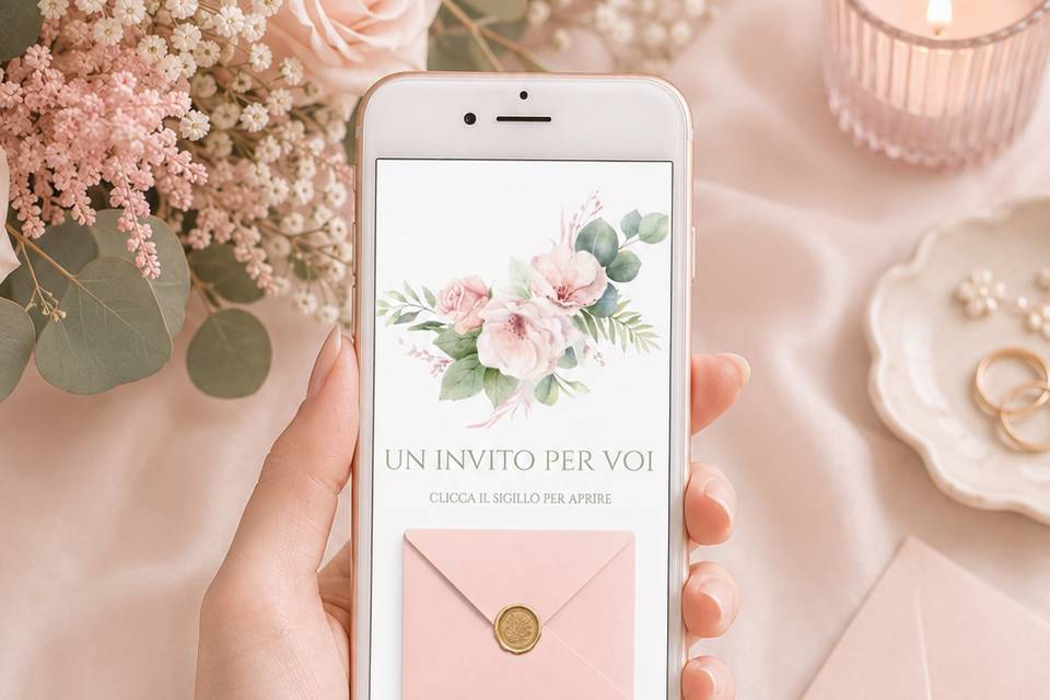 Partecipazione romantic pink