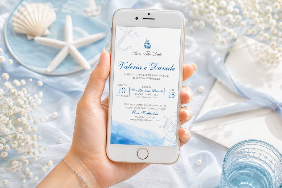 Invito digitale tema mare