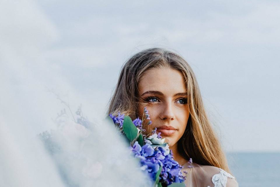 Bride and bouquet