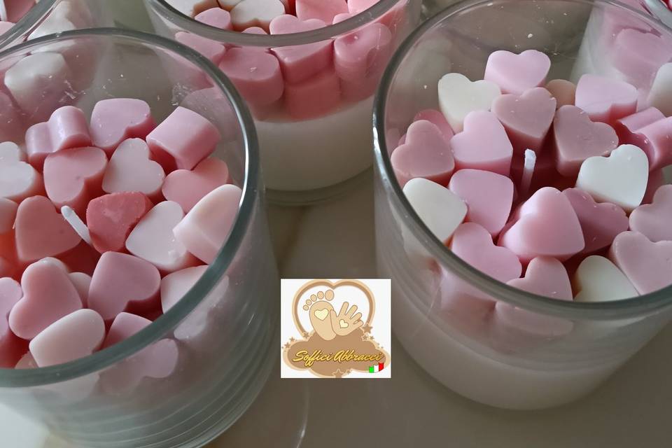 Candele naturali cuoricini