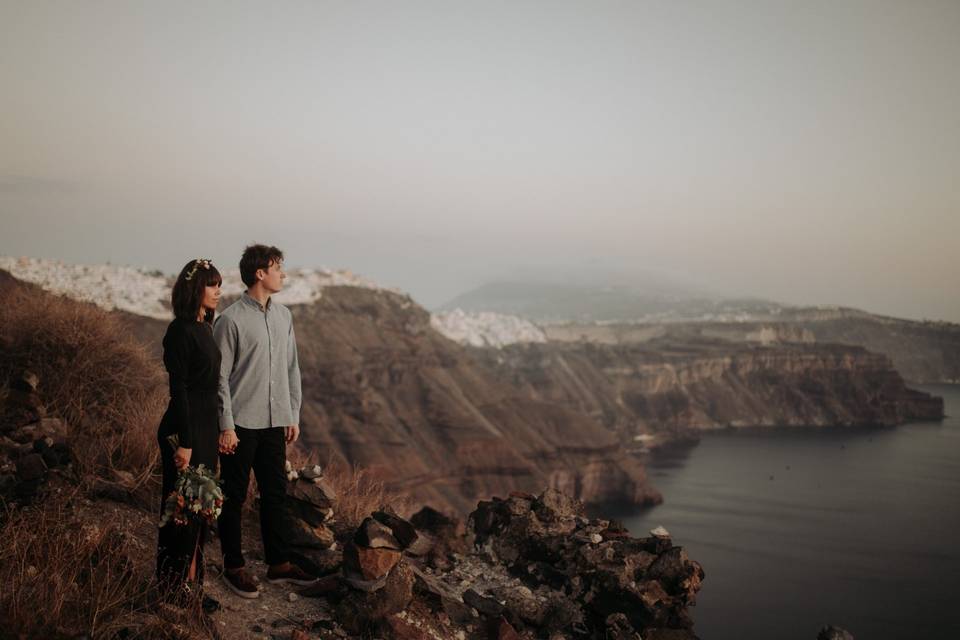 Santorini engagement