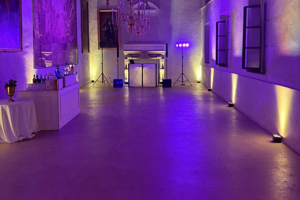 Uplights in the party room