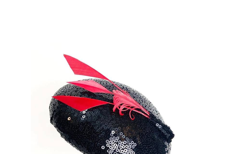 Fascinator paillettes e piume