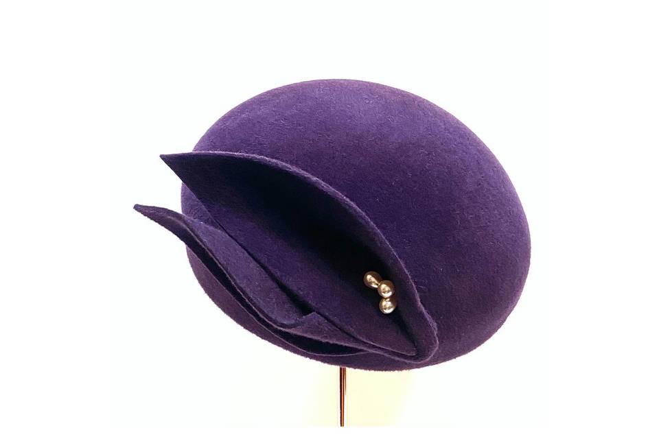 Beret in Velour e perle ‘40