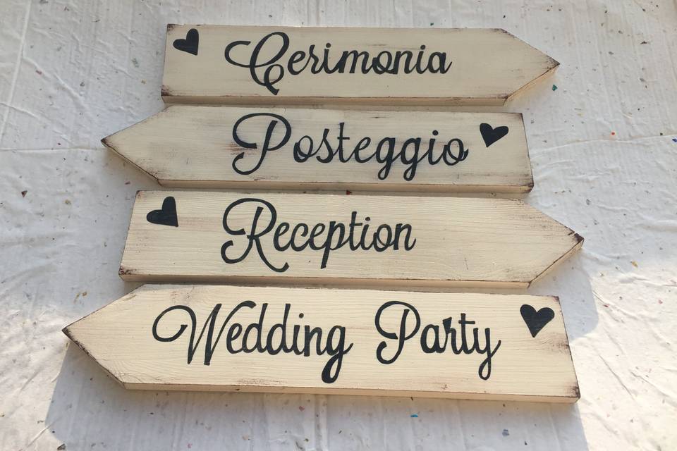 Cartelli in legno per matrimonio personalizzabili - Feste - Matrimo