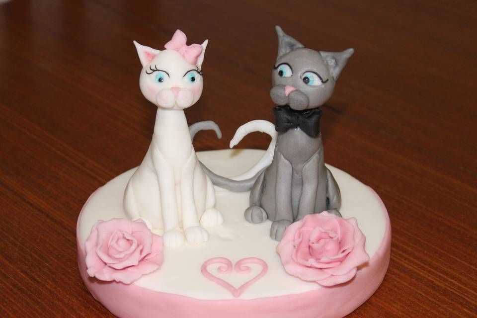 Cake topper gatti innamorati