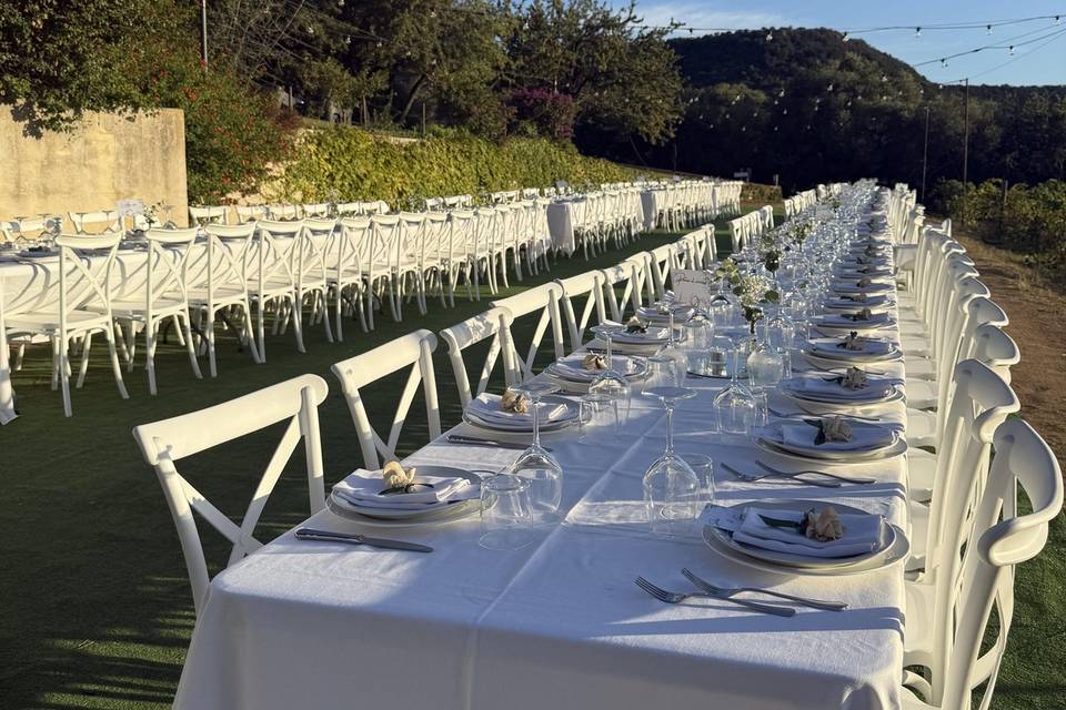 tavoli per cena sotto le stell