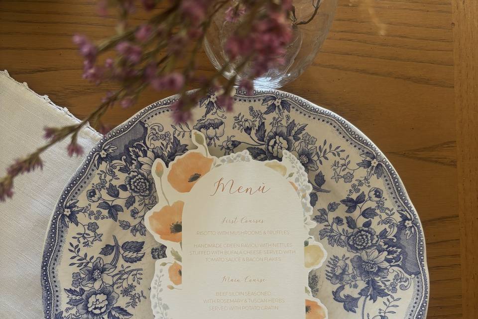 Menù Silhouette Fiori
