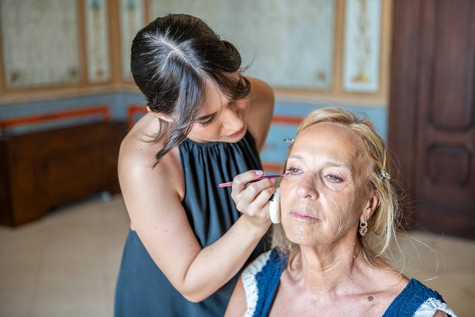 dettaglio trucco palpebre sposa