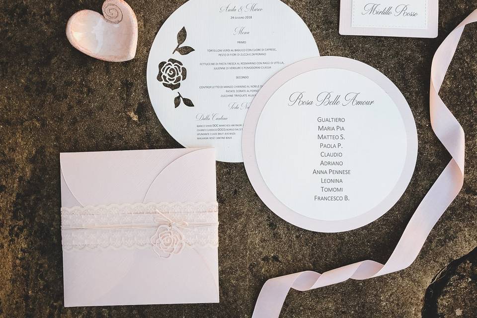 Wedding stationery in Pink