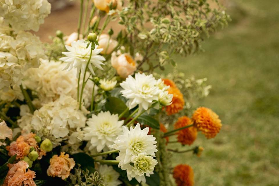 Detail of floral arrangements