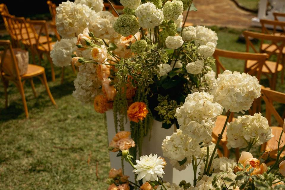 Detail of floral arrangements