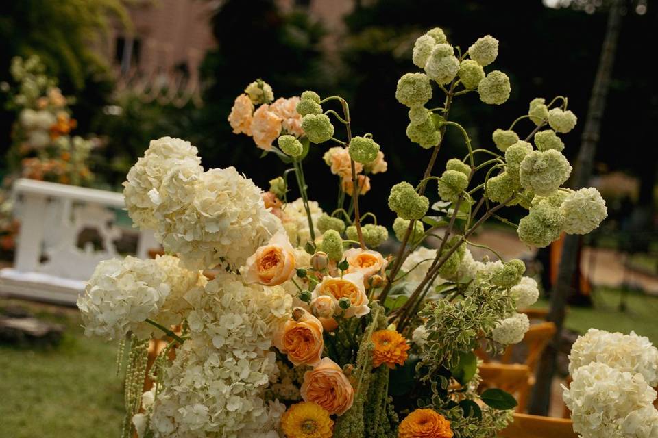 Detail of floral arrangements