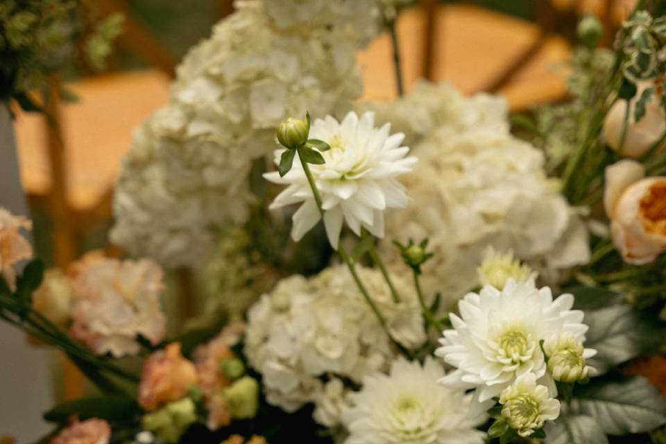 Detail of floral arrangements