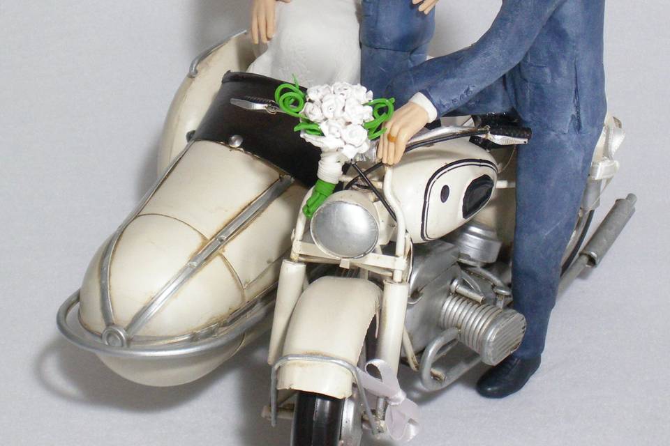 Cake topper vintage moto