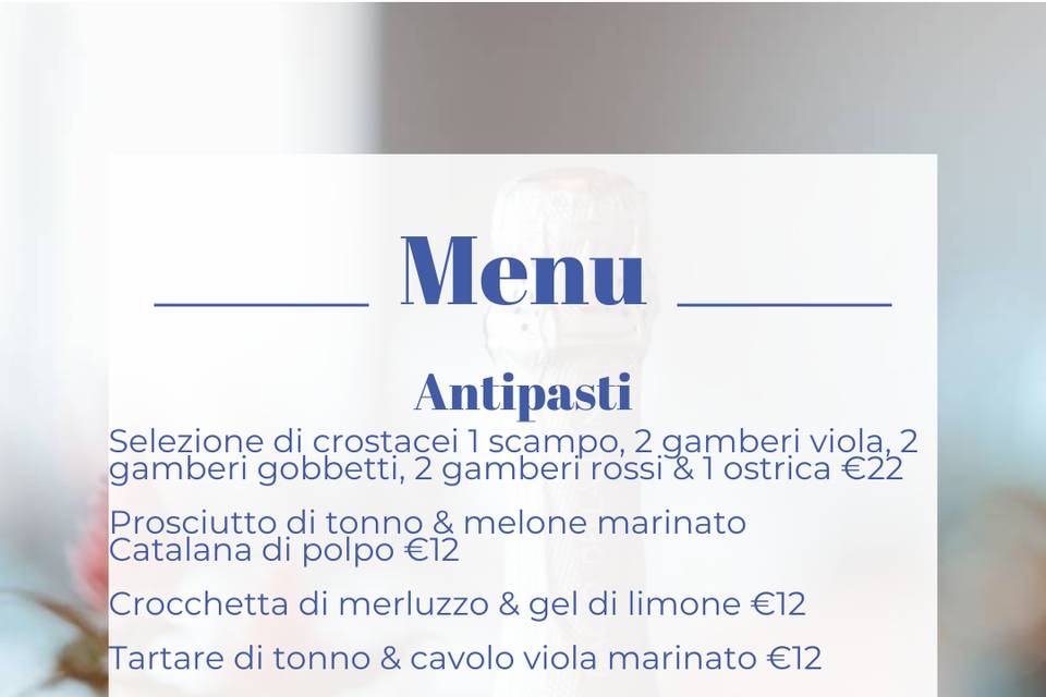 Menu alla carta