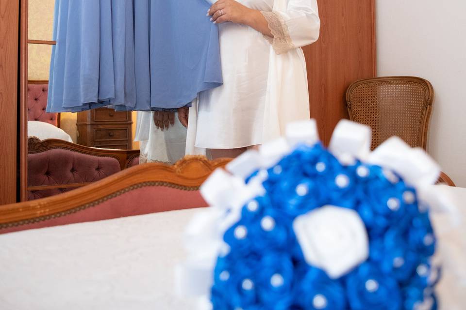 A blue Bride?s Dress