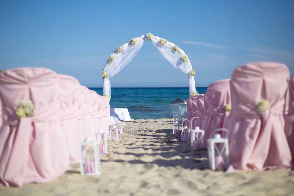 Beach event wedding