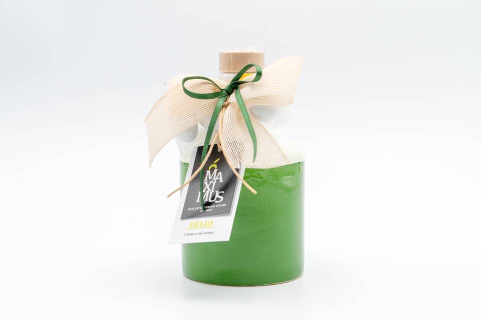 Bottiglia bicolore olio verde
