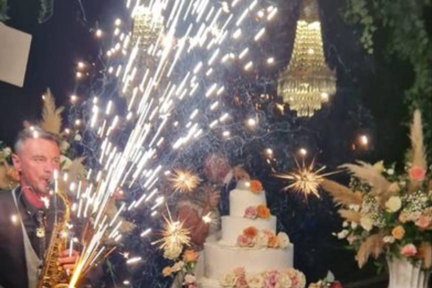 Flaming Sax per taglio torta