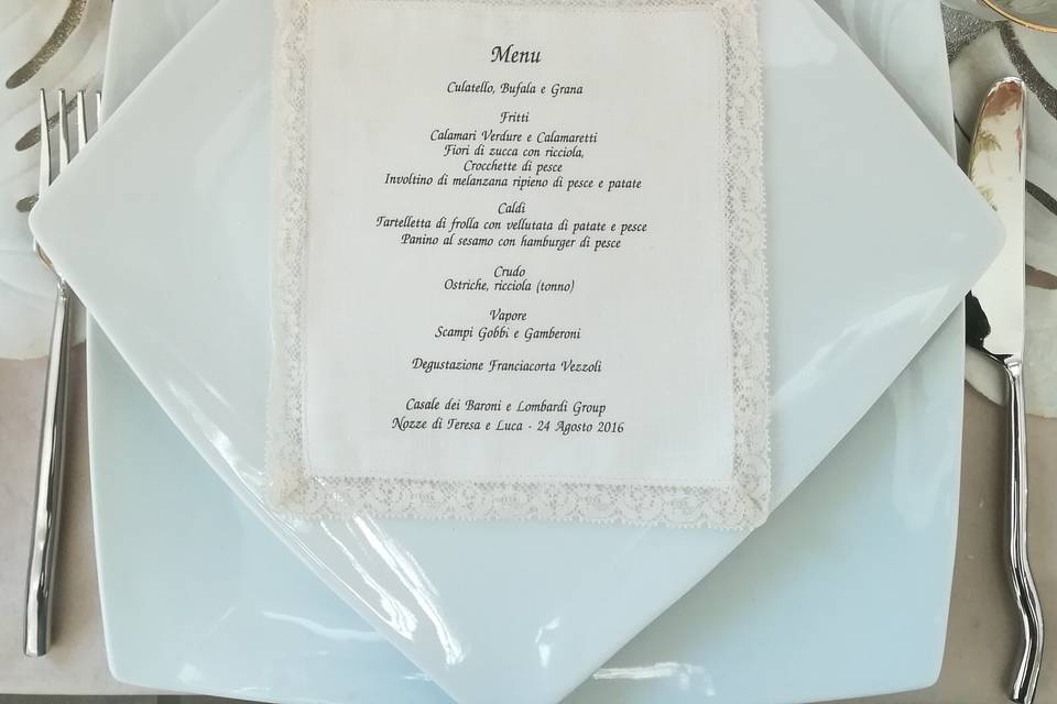 Menu in tessuto