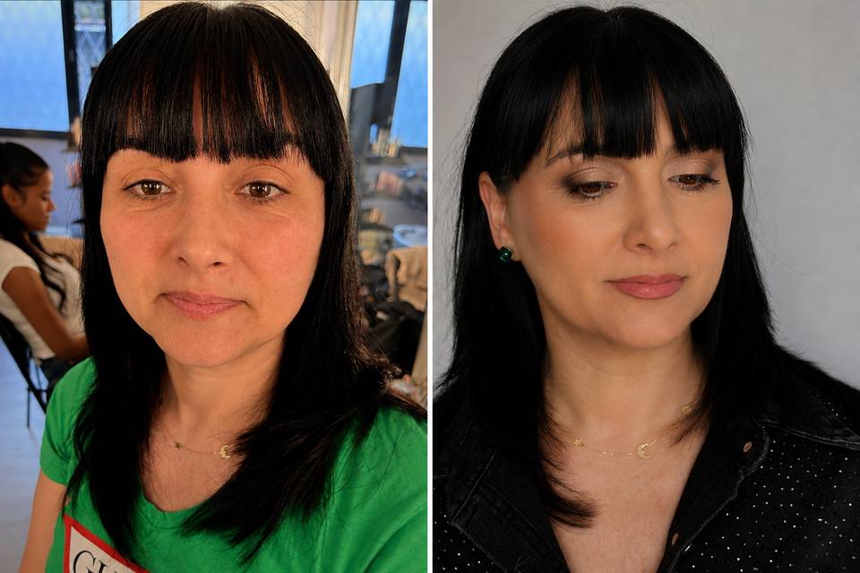 Prima e dopo trucco sposa