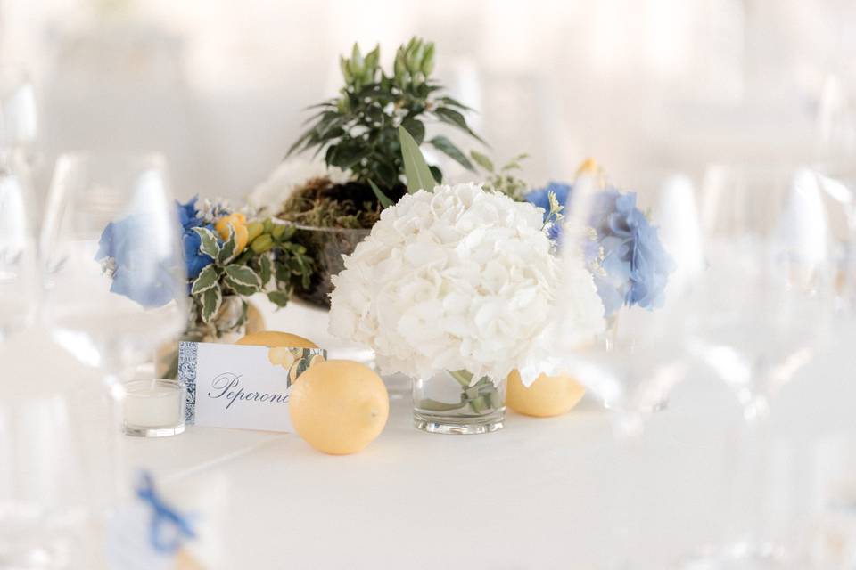 Mise en place con segna tavolo