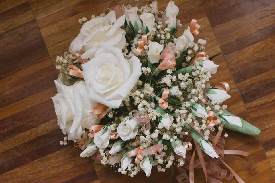 Forsitia Bouquet Sposa in Carta