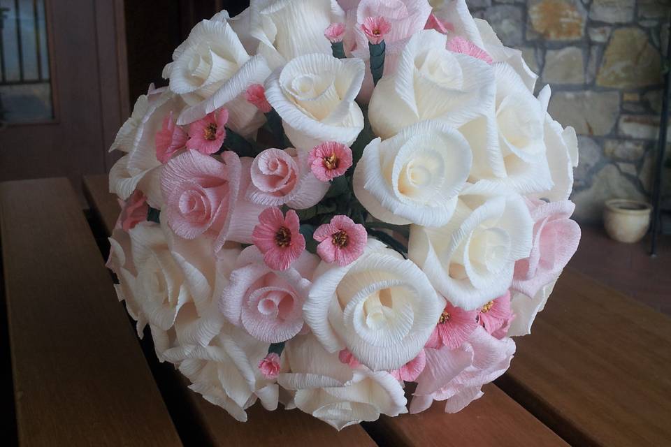 Forsitia Bouquet Sposa in Carta